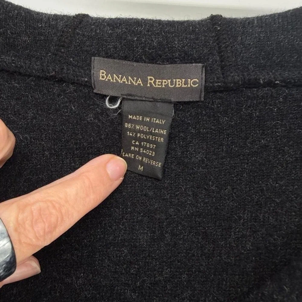 Banana Republic Womens Charcoal Gray Wool Blend Hooded Pea Coat Jacket Italy M